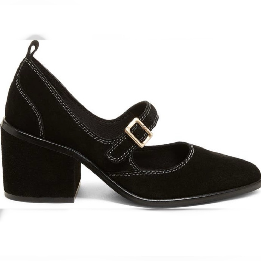 Kelsi Dagger Brooklyn Elm Mary Jane Pump Suede Leather Block Heel Shoe Size 8.5 - Picture 4 of 12